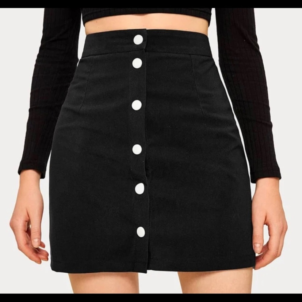 Black Corduroy Skirt